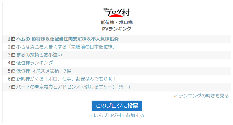 日本ブログ村ランキング画像