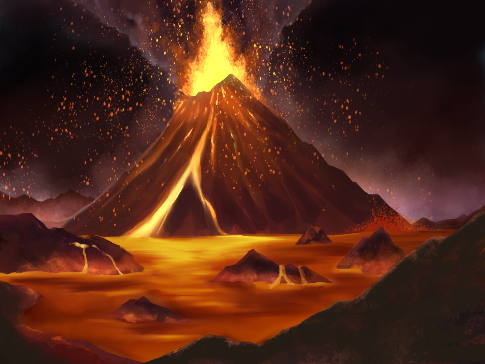 火山の噴火イメージイラスト20231206